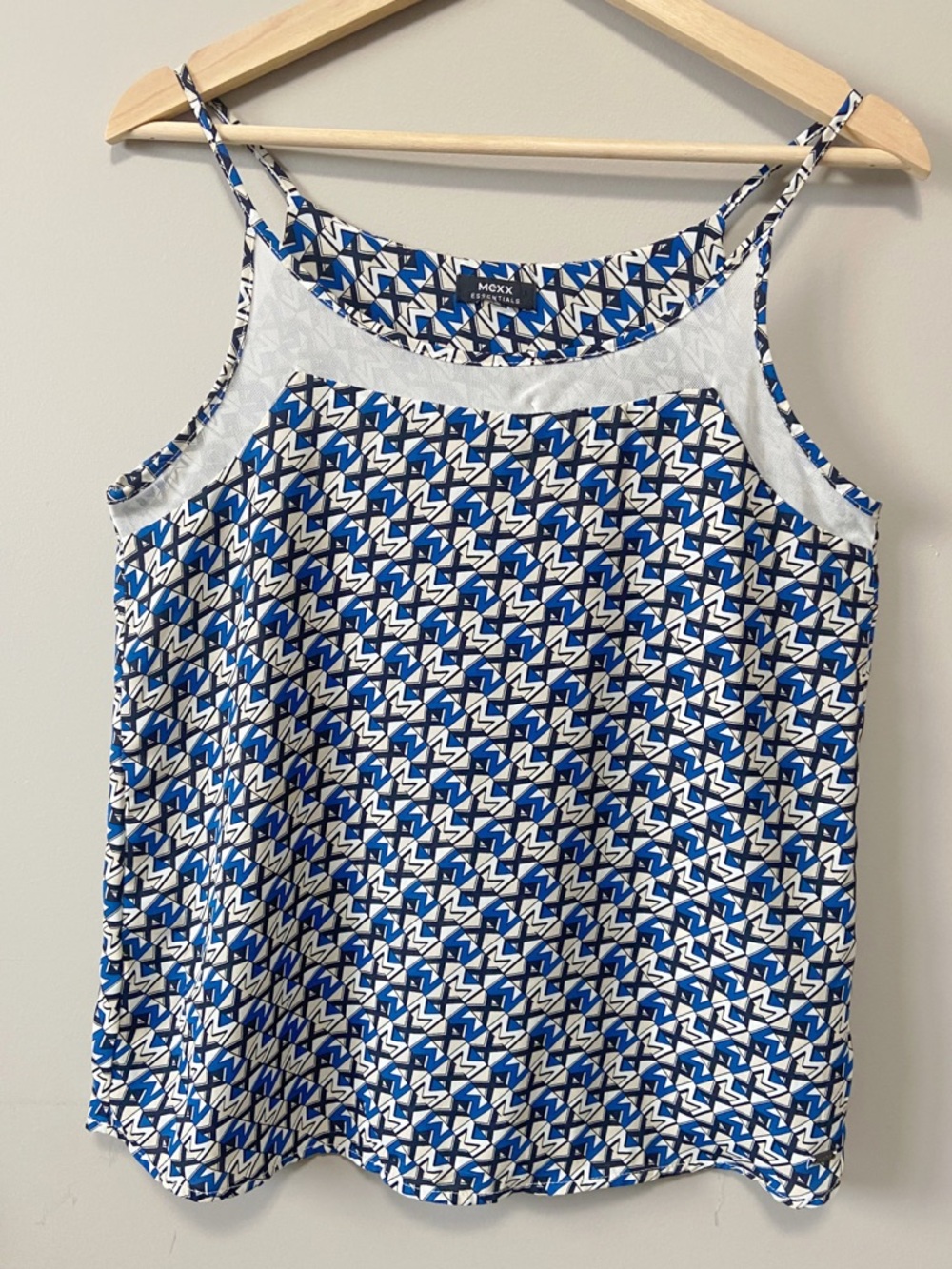 Mexx Blue and White Geometric Camisole